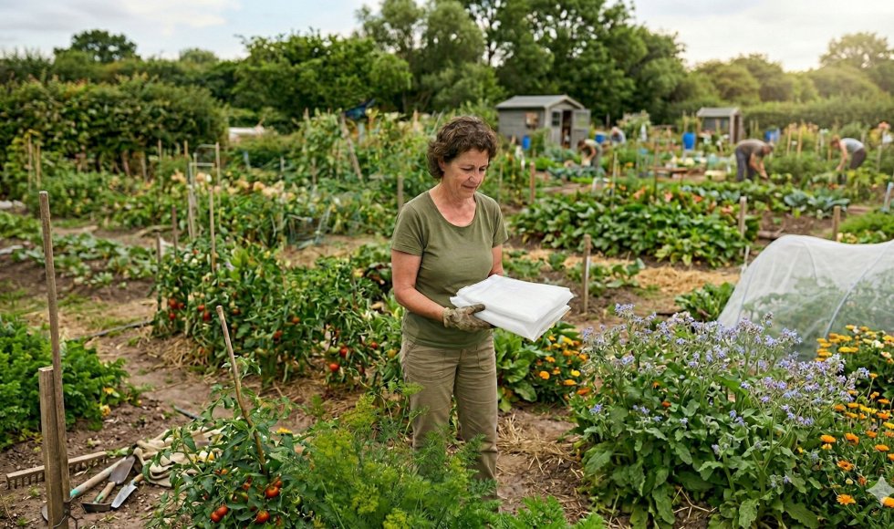 Insectengaas in moestuin