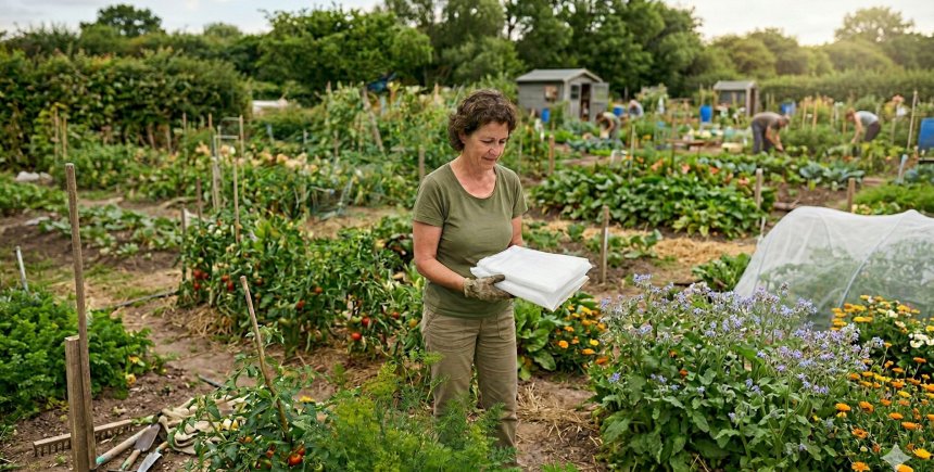 Insectengaas in moestuin