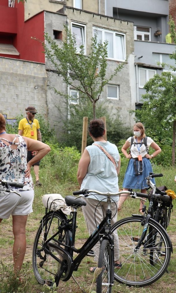 Fietstocht langs buurtboomgaarden in Brussel