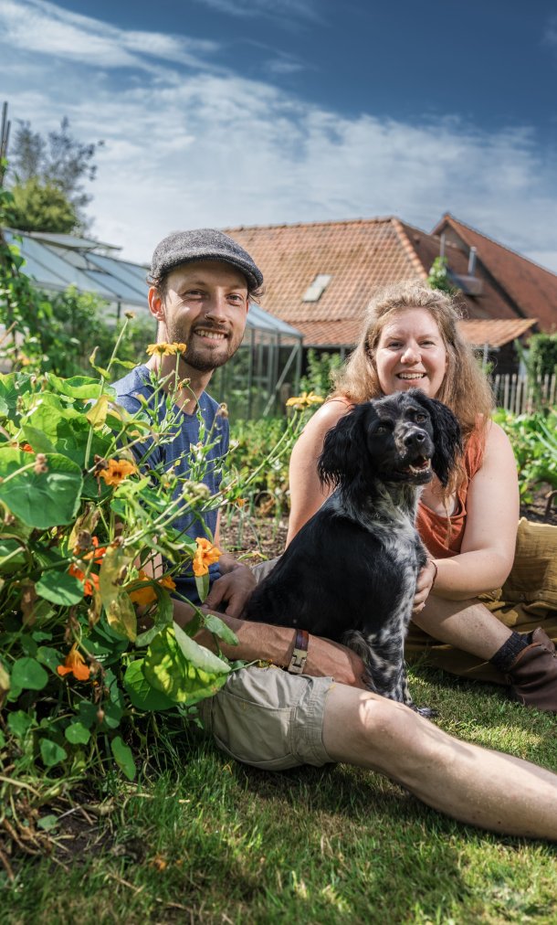 Hanne en Michiel tijdens de Velt-ecotuindagen