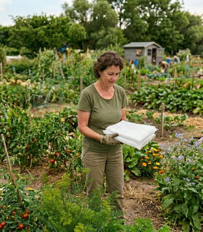 Insectengaas in moestuin